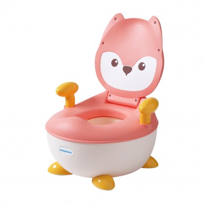 Дитячий горщик Лисиця з поліуретановим кільцем рожевий колір Babyhood ВН-113FP