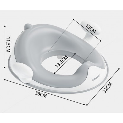Накладка на унітаз Динозаврик з поліуретановим кільцем сірого кольору Babyhood BH-127G