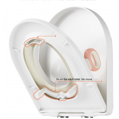 Накладка дитяча на унітаз Зайчик світло рожева Babyhood BH-134LP