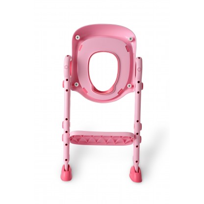Дитяче сидіння зі сходинками на унітаз з поліуретановим кільцем, рожеве Babyhood BH-122P