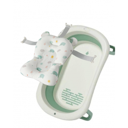 Набір Ванна складана Babyhood Комфорт світло-зелена та гіркою Слоненя