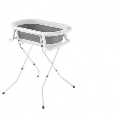 Ванночка складна сіра з підставкою Babyhood BH-310