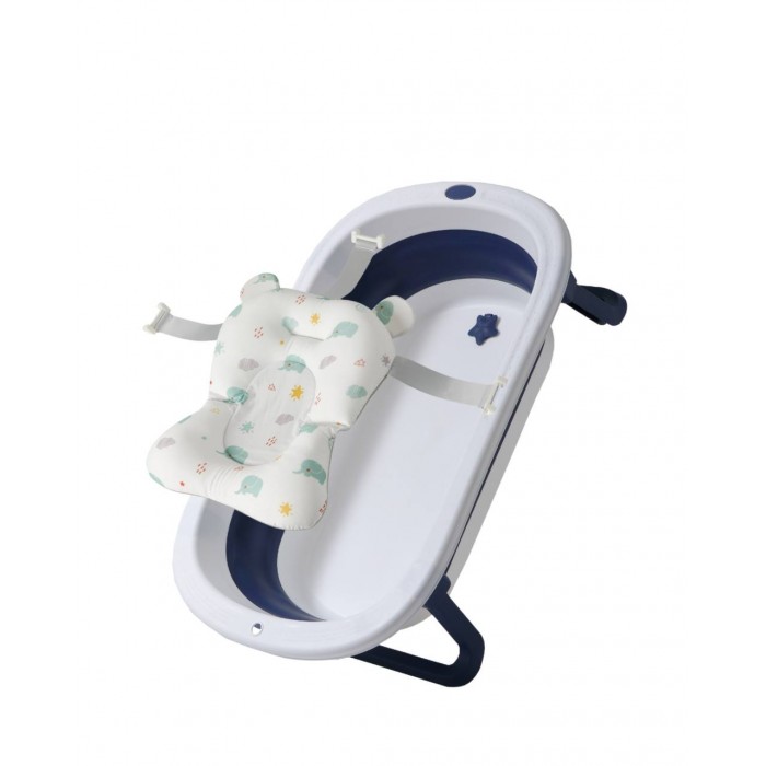 Набір Ванна складана Babyhood Комфорт, синя та гіркою Слоненя Babyhood BH-323B E
