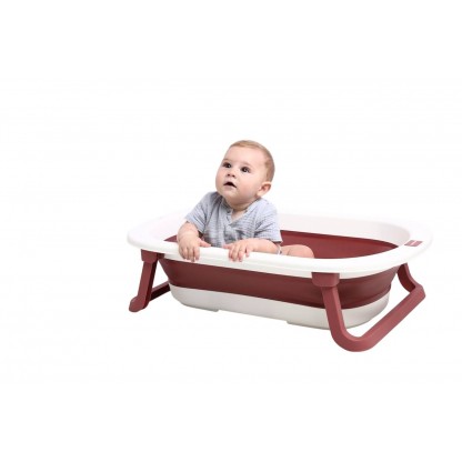 Ванночка складана Комфорт Плюс червоного кольору Babyhood BH-323P