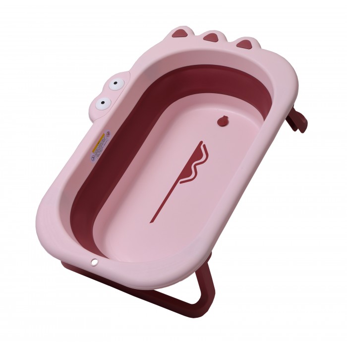 Ванночка дитяча складана Крокодил рожева Babyhood BH-327P