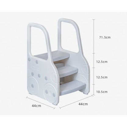 Підставка дитяча сходинка Автомобіль білого кольору Babyhood BP-111