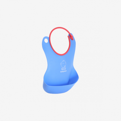 Силіконовий дитячий фартух для годування блакитний Babyhood BH-401B