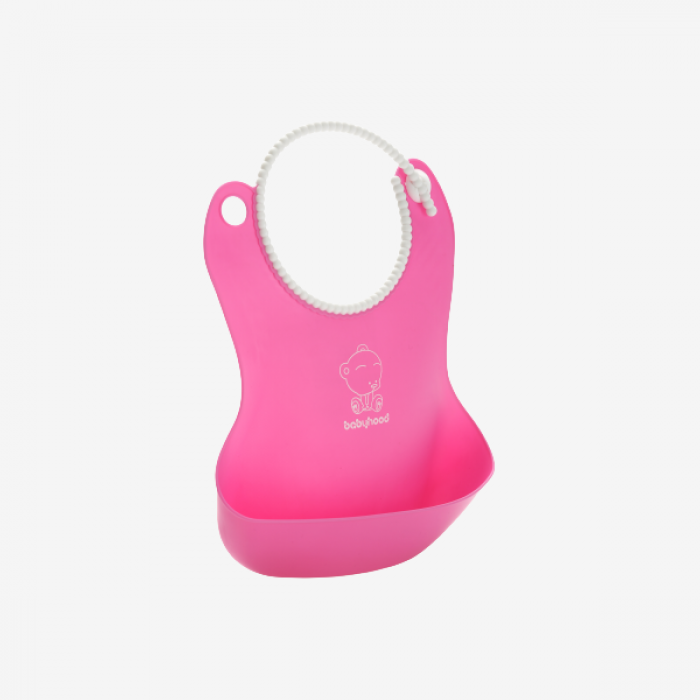 Силіконовий фартух для годування рожевого кольору Babyhood BH-401P