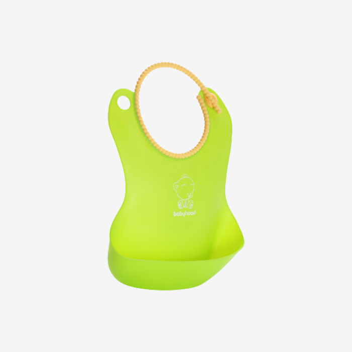 Силіконовий фартух для годування зеленого кольору Babyhood BH-401G