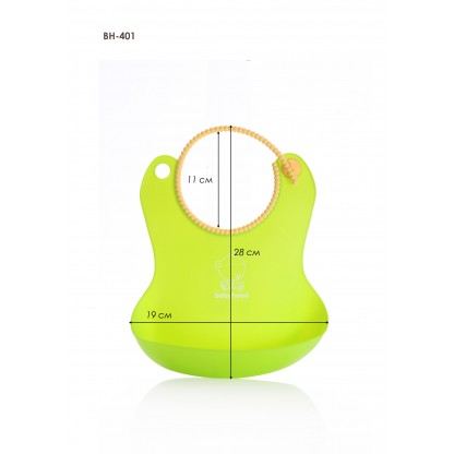 Силіконовий фартух для годування зеленого кольору Babyhood BH-401G