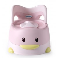 Дитячий горщик Каченя з поліуретановим кільцем, рожевий Babyhood ВН-114PU