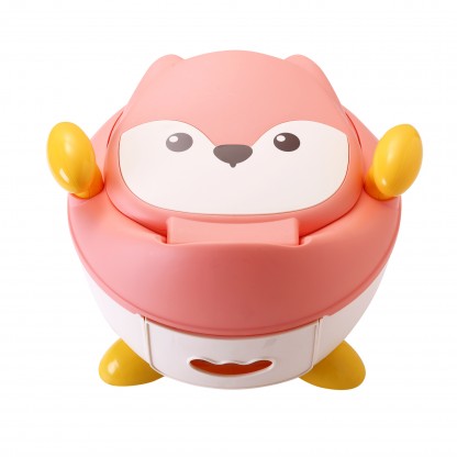 Дитячий горщик Babyhood «Лисиця» з поліуретановим кільцем, рожевий