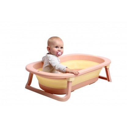 Ванночка складана Комфорт Плюс з термометром, рожева Babyhood ВН-328PY