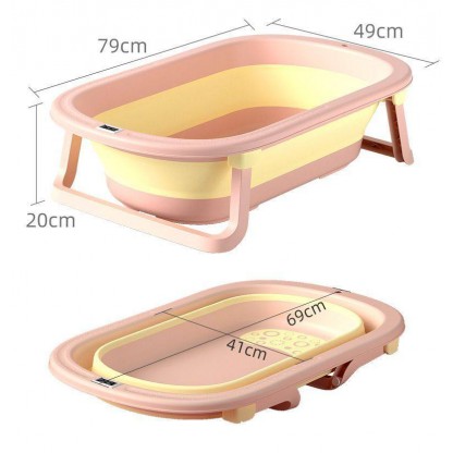 Ванночка складана Комфорт Плюс з термометром, рожева Babyhood ВН-328PY