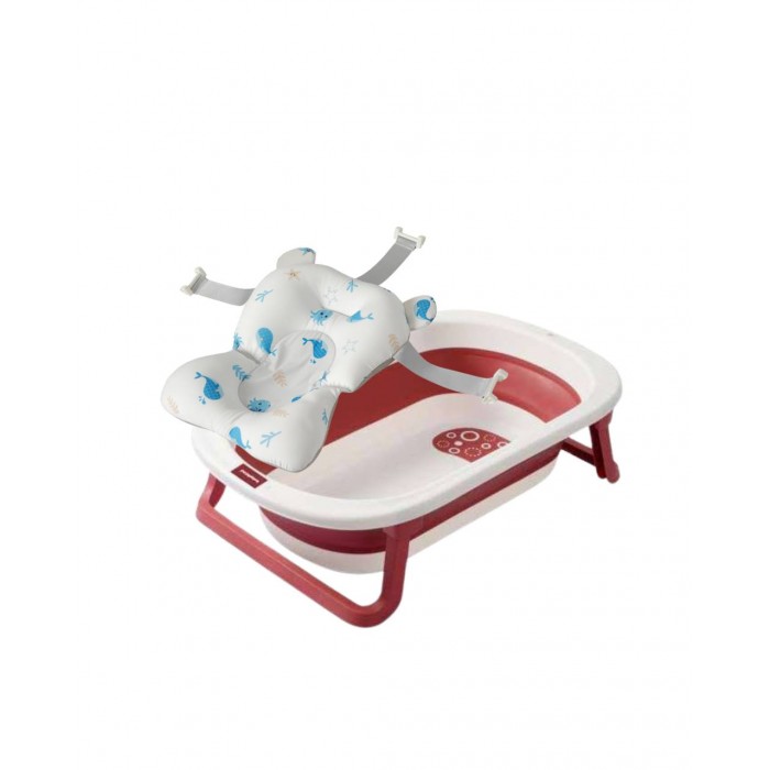 Набір Ванна складана Babyhood Комфорт червона та гіркою Морський світ Babyhood BH-323P SW