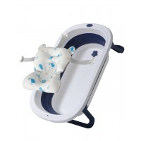 Набір Ванна дитяча складана Babyhood Комфорт, синя та гіркою Морський світ Babyhood BH-323B SW