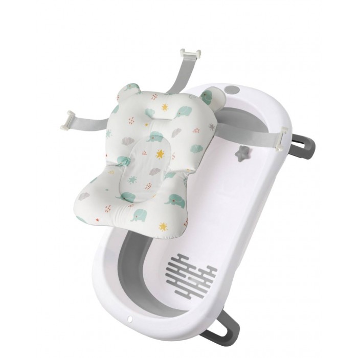 Набір Ванна складана Babyhood Комфорт сіра та гіркою Слоненя Babyhood BH-326G E