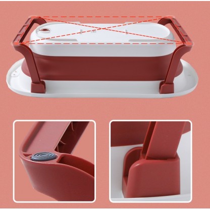 Набір : Ванночка складана "Комфорт" ,червона + гірка для купання