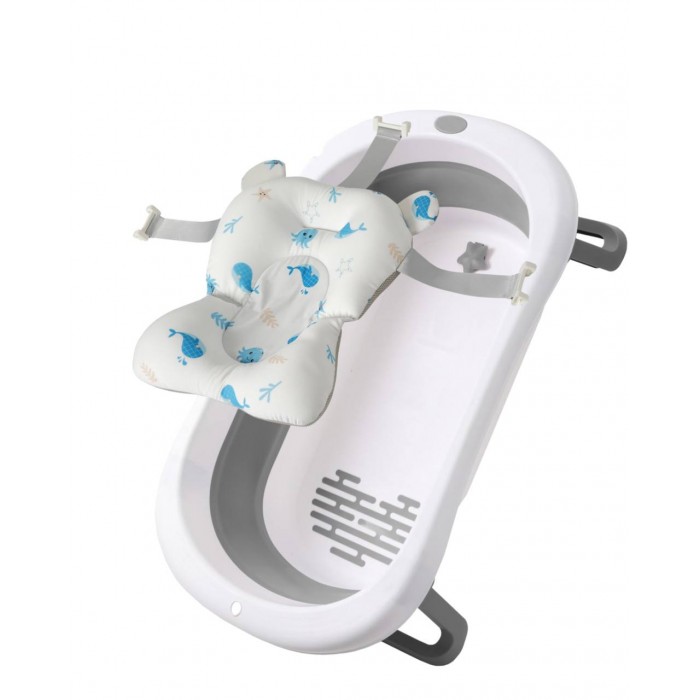 Набір Ванна складана Babyhood Комфорт сіра та гіркою Морський світ BabyhoodBH-326G SW