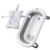 Набір Ванночка складана Комфорт, сіра та гірка для купання Зорепад BabyhoodBH-326G W