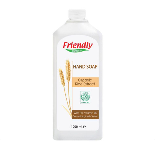Жидкое мыло для рук Friendly Organic, экстракт риса 1 л