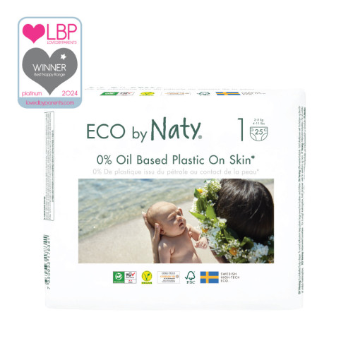 Органические детские подгузники Eco by Naty, размер 1 (2-5 кг) 25 шт.