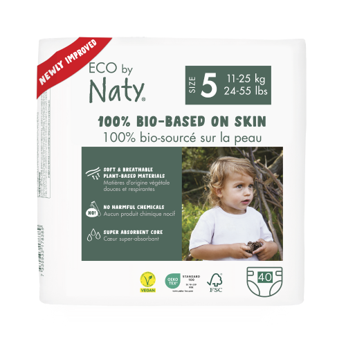 Органічні дитячі підгузки Eco by Naty, розмір 5 EU+ (11-26 кг) 40 шт.