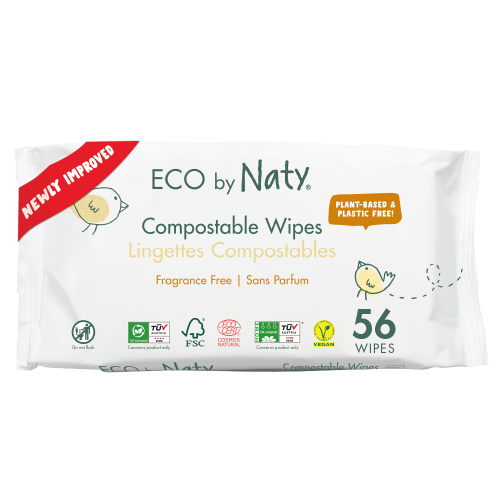 Органічні вологі серветки Eco by Naty без запаху, 56 шт.