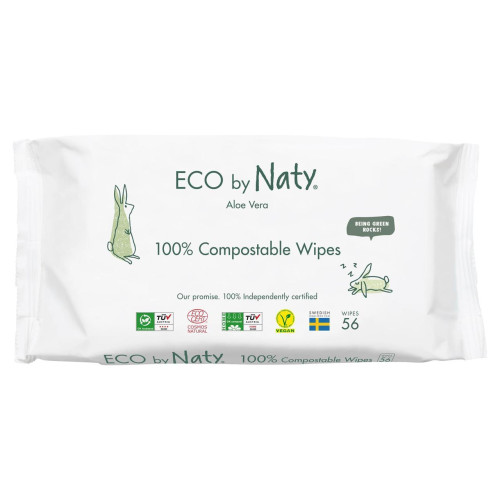 Органические влажные салфетки Eco by Naty с алоэ, 56 шт.