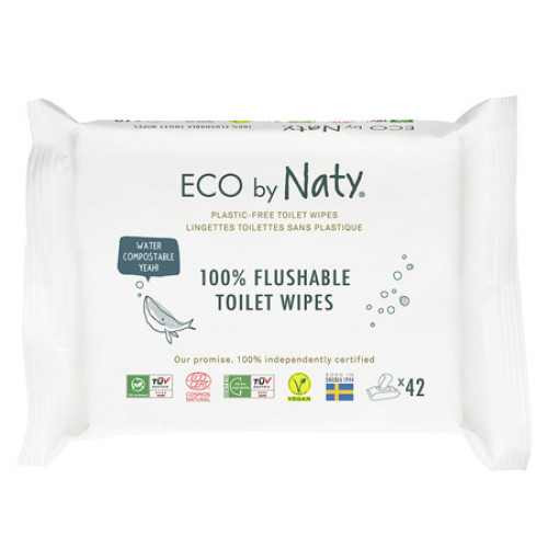 Органические влажные салфетки Eco by Naty смывающиеся, 42 шт.