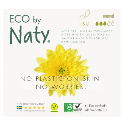Органічні гігієнічні прокладки без крилець Eco by Naty (3 каплі) 15 шт.