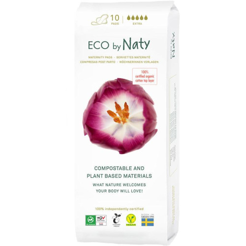 Одноразові післяполгові жіночі прокладки Eco by Naty, 10 шт. 