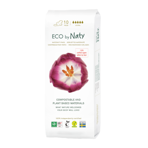 Одноразові післяполгові жіночі прокладки Eco by Naty, 10 шт. 