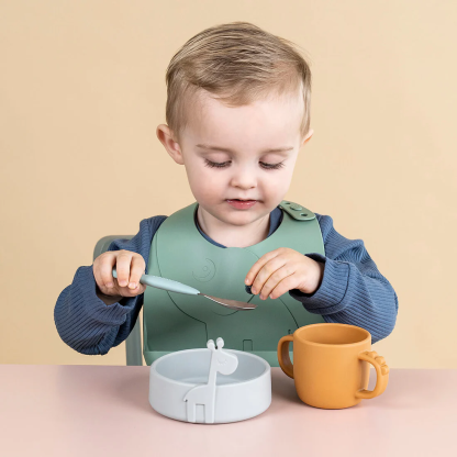 Силиконовый нагрудник Done by Deer Peekaboo Elphee (2 шт.), зелёный