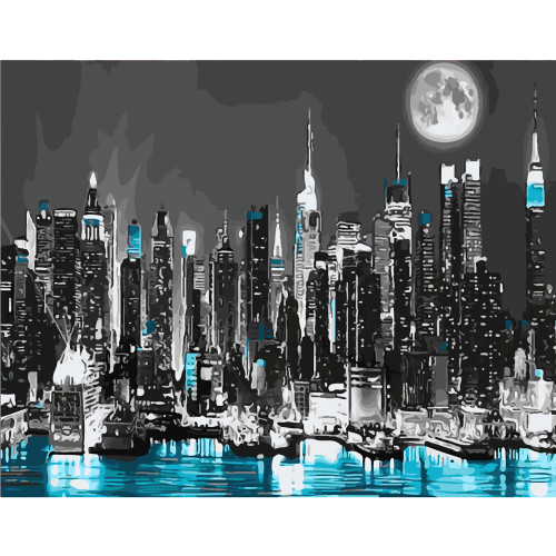 Картина за номерами Strateg преміум New York City з лаком розміром 40х50 см SY6209