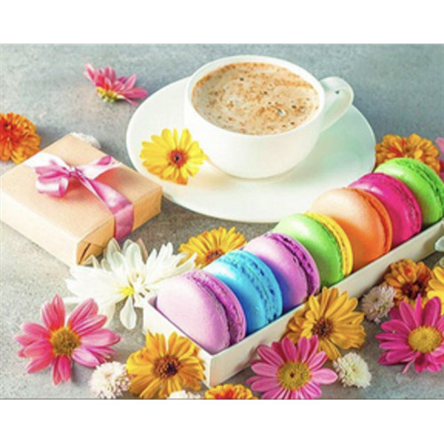 Алмазна мозаїка Strateg премиум Colored macarons розміром 40х50 см (SK85995)