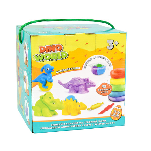Набор для творчества Мистер тесто Dino World Strateg укр. (41012)