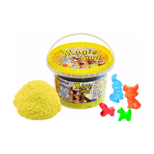 Кінетичний пісок Strateg Magic Sand жовтий у відрі 500г (371-6)