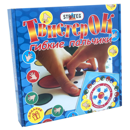 Развлекательная игра Твистер Strateg Твистер Ок - гибкие пальчики рус. (730)