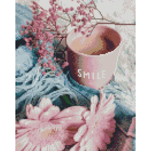 Алмазна мозаїка Strateg премиум Чашка Smile розміром 30х40 см HX458