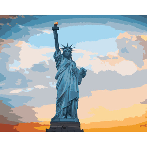 Картина за номерами Strateg премиум Statue of Liberty в Нью-Йорку розміром 40х50 см (GS832)