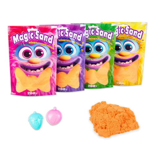 Кинетический песок Strateg Magic sand в пакете 39401-7 оранжевый, 200 г 
