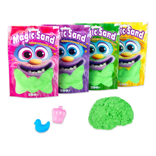 Кинетический песок Strateg Magic sand в пакете 39401-2 зеленый, 200 г