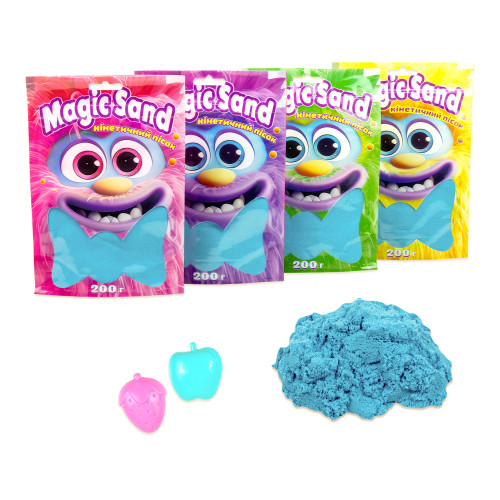 Кинетический песок Strateg Magic sand в пакете 39401-3 голубой, 200 г