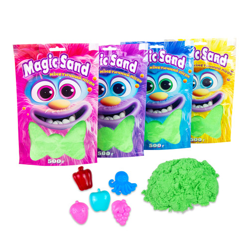 Кинетический песок Strateg Magic sand в пакете 39403-2 зеленый, 500 г