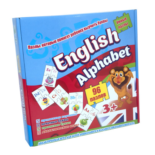 Обучающие пазлы Strateg English alphabet 96 карт англ. язык (539)