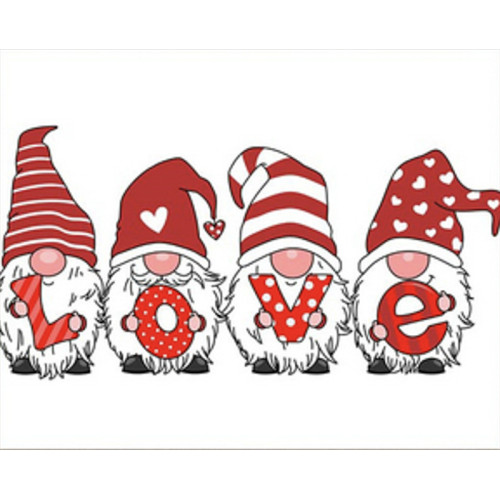 Алмазна мозаїка Strateg премиум Gnomes with love lettering розміром 40х50 см (SK86016)