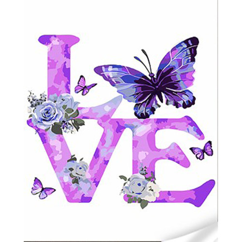 Картина за номерами Strateg премиум Love and butterfly з лаком та з рівнем розміром 30х40 см (SS1061)