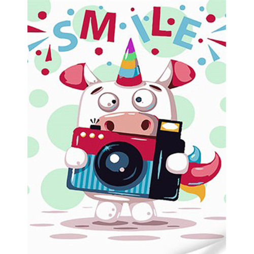 Картина за номерами Strateg премиум Smile з лаком та з рівнем розміром 30х40 см (SS1068)