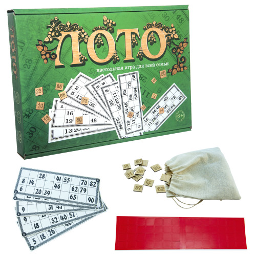 Настольная игра Strateg Лото с деревянными фишками рус. (30661)